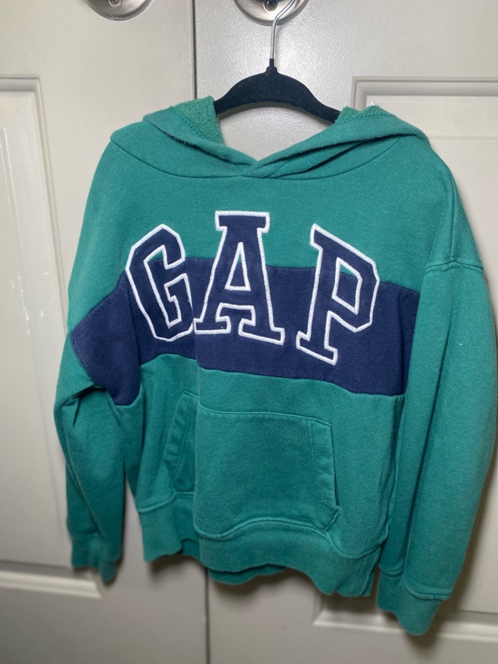 GAP Kids Teal Hooded Sweatshirt with Navy Accent
